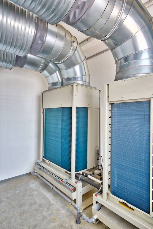 Sound absorbers in the machinery room ventilation system